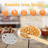 Bunuelos Mold, Aluminum Cookie Maker with Wooden Handle, Detachable Rosette Iron Molds Set for Kitchen Baking