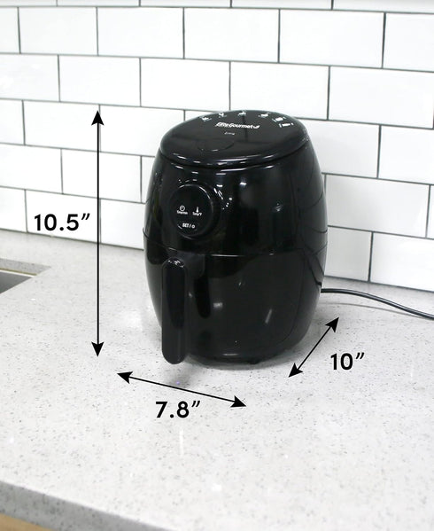 Elite Gourmet EAF-2612DX Personal 2.1Qt Compact Programmable Hot Air Fryer, Oil-Less Healthy Cooker, 1000W, Black