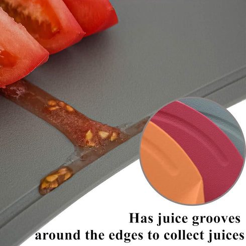 doblé Non-Scratch Flexible Cutting Board, Scratch Free with Easy Grip Handle, Green