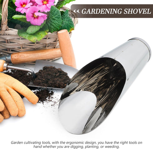 YARNOW Stainless Steel Bucket Shovel, Mini Potting Scoop, Soil Shovels for Indoor Plants and Garden Trowel