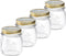 Bormioli Rocco Quattro Stagioni Set of 4 Clear Airtight Mason Jars, 8.5 Oz, Made from BPA Free Durable Glass