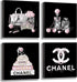 Meetdeceny Black And White Wall Art - Pink Book Pictures Room Decor for Teen Girls, 10"x10" - 4 Pieces