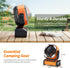 Camping LED Fan with Light, 20000mAh Rechargeable Battery, 4 Speed, Personal USB Desk Fan for Outdoor Use