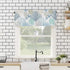 Blue Farmhouse Short Window Curtain Valances, Summer Beach Coral Starfish Valances, Nautical Coastal Rod Pocket