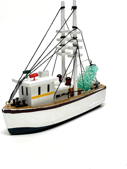 68698 6.25 Inch Chesapeake Bay Wood Shrimp Fishing Boat Nautical Decor