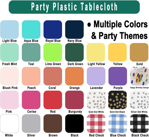 PARTY ULYJA Gold Plastic Tablecloths, 2 Pack Solid Disposable Table Covers 54 x 108 Inch for BBQ Picnic Birthday