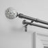 Exclusive Home Curtains ER1024-02 66120 Double Curtain Rod and Finial Set, Adjustable 66"-120", White Mosaic, Gunmetal