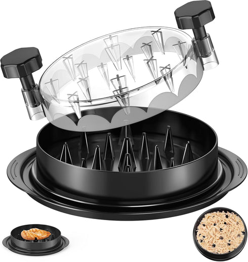 SoulLife Chicken Shredder Tool, 8 Inches Cooked Meat Shredder with Clear Lid, Ergonomic Design, Black