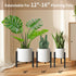 12 14 16 inch Plants-1ps IZIDDO Adjustable Plant Stand Indoor, Black Metal Planter Stands Outdoor, Mid Century Modern