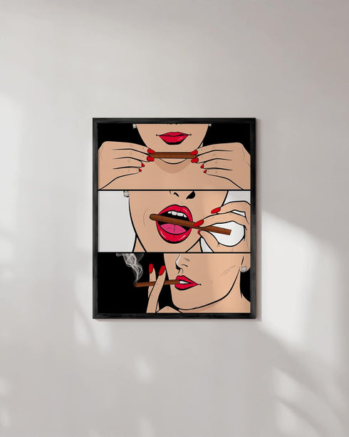 RipGrip Black Roller Smoker Wall Art Print - Pop Art Decor, Unframed 12x16