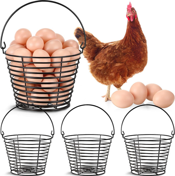 Tandefio 4 Pcs 8" Egg Basket for Storage Collecting Carrying and Transporting