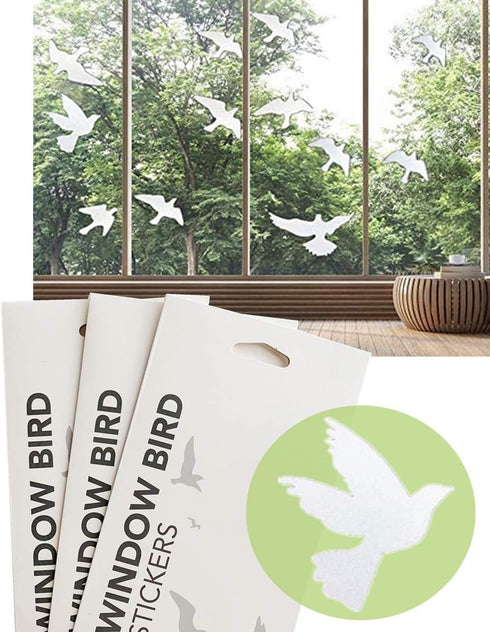 Anti-Collision Window Bird Stickers Decals, Protect Glass Door and Save Birds from Strikes (Transparent-36 Pcs)