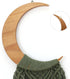 ANROYE Macrame Wall Hanging Boho Moon Decor, Bohemian Crescent Wooden Ornament with Long Tassel, Handmade Unique Wood