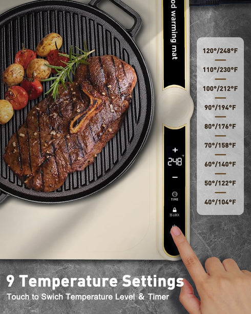 Countertop 7 4H 8s, Food Warming Mats for - Warming Trays for Buffets Party, Silicone Electric Warmer with Level Temp