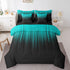 Set 7 Set Feelyou Abstract Ombre Comforter with Sheets Kids Teens Teal and Black Girls Piece Bedding Room Decor Fashion