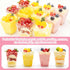 180 Pack 5Oz Gold Glitter Dessert Cups with Lids and Spoons Plastic Square Yogurt Parfait Appetier Cups for Party