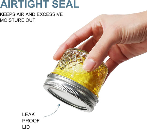 CycleMore 40 Pcs 4oz Clear Glass Mini Mason Jars with Silver Lids, Small Spice Canning Jars for Honey, Jam, Wedding