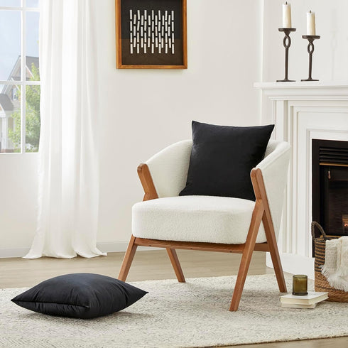 GIGIZAZA Black Velvet Pillow Covers 24x24, Pack of 2 Decorative Square Throw Pillows for Couch