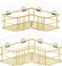 Menbyci 2 Pack 8 Corner Shower Caddy, Adhesive Bathroom Shelf with Hooks, Rustproof Stainless Steel Bathroom Organizer