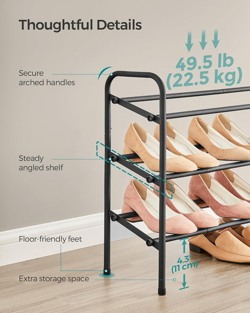 3 20 Closet, SONGMICS Expandable Shoe Rack, Tier Shoe Rack Shelf, Adjustable Shoe Organizer Storage for Pairs of Shoes