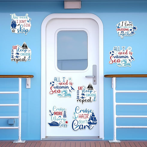 Cruise Ship Door Decorations, 10PCS Large Magnetic Cabin Magnets for Funny Carnival Cruise Birthday Decorations