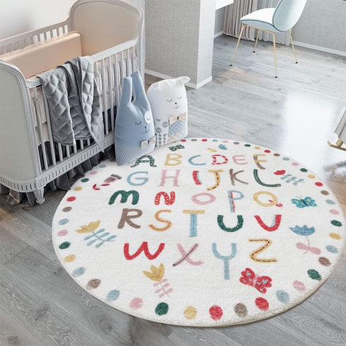 Poowe ABC Letters Children Educational Learning Area Rug,Alphabet Baby Crawling Mat Non-Slip Childrens