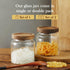 Labina Airtight Glass Storage Container with Wood Lids, 20 Oz Kitchen Canister for Pantry Organization, 2 Pack