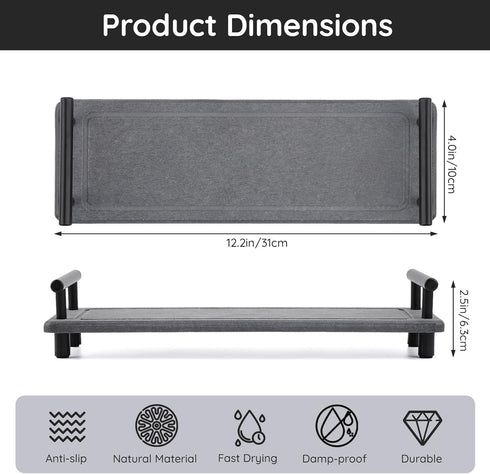 Segbeauty Instant Dry Sink Caddy - Diatomaceous Earth Fast Drying Stone Vanity Tray for Kitchen Countertop