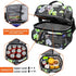 opux Insulated Lunch Bag for Women, Adult Cooler, Flower Lunch Box, Dual Compartment, Floral Gray