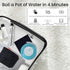 Travel Electric Kettle, Small Portable Collapsible Kettle, Food Grade Silicone, Auto Shut Off, 110V 555ml (Blue)