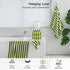 18 Set Loop-6 Towels,6 Towels,6 Set Pcs Green Stripe Bath Towel with Hanging Bath Hand Washcloths Soft Family Towels