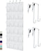 GORILLA GRIP Over the Door Shoe Organizer, 24 Large Breathable Mesh Pockets, Space Saving Storage Holder, White