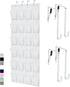 GORILLA GRIP Over the Door Shoe Organizer, 24 Large Breathable Mesh Pockets, Space Saving Storage Holder, White