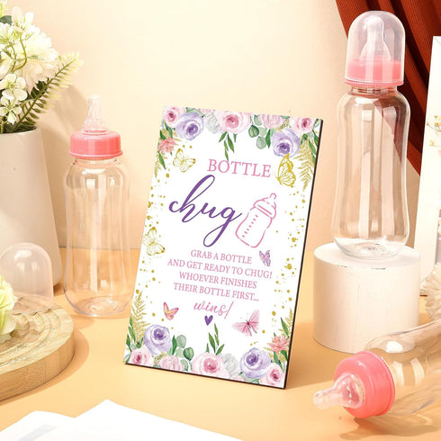 Sherr 12 Sets Pcs Safari Baby Shower Bottle Sign Wooden Jungle Animal Gift Gender Reveal Favors Bottles