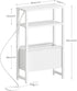 3 LET503WE Narrow Side Table with Charging Station Slim End Table Sofa with Magazine Rack, Bedside Table for Small