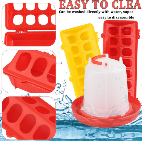 Eshylala 6 Pack Set, 1L Chicken Feeder Waterer Feeder Flip Top Feeding Dispenser with Anti-Spill Design for Pigeon