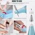 Piping Bags and Tips Set, Reusable Cake Decorating Supplies with 2 Bags, 12 Icing Tips, 2 Silicone Rings, 2 Couplers, 3