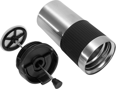 Portable French Press Coffee Maker, Insulated Mug with Double Wall Stainless Steel, 16oz Coffee Tumbler