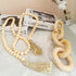 2 5 Pieces Decorative Link Wooden Chain Decor and Bead Boho Farmhouse Rustic Home Table Decor Coffee Table Shelf