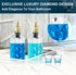 2 Pack 12 Oz Mouthwash Dispenser for Bathroom, Luxury Diamond Glass Mouth Wash Container, Glass Mouthwash Dispenser
