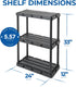 Gracious Living 3 Shelf Knect-A-Shelf Solid Light Duty Storage Unit 12 x 24 x 33 for Home, Garage, Basement