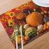 Autumn Fall Pumpkins Placemats Set of 6, Non Slip Heat-Resistant Washable Table Place Mats for Kitchen Dining
