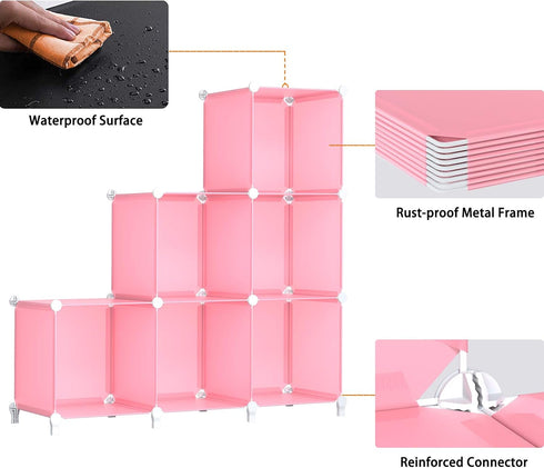 6-Cube Hammer, Closet, (11.8x11.8x11.8 inch), HOMIDEC Storage Shelf, Storage Bookcase Bookshelf with Metal Storage