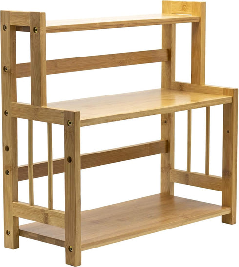 Sorbus Kitchen Countertop Organizer Bamboo Wooden Counter Storage Shelf Rack for Spice,