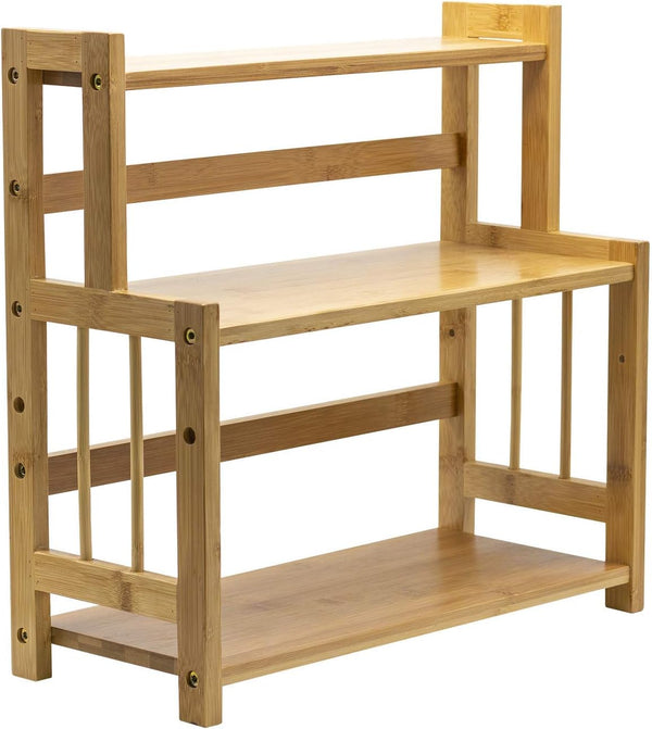 Sorbus Kitchen Countertop Organizer Bamboo Wooden Counter Storage Shelf Rack for Spice,