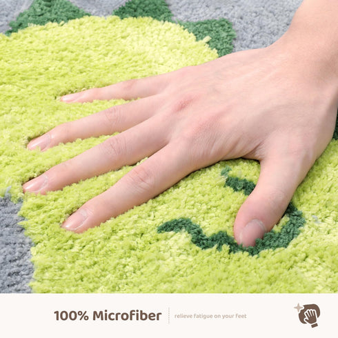 Molesun Dinosaur Bath Mat Non Slip, Soft Shower Rug Plush Microfiber Water Absorbent Thick Shaggy Floor Mats for