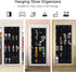Over the Door Shoe Organizer - Black Mesh Organizer with 24 Pockets and Hooks for Space Saving Shoe Storage