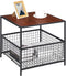 SUPER DEAL 2 Tier Side Table with Mesh Basket, 20 inch Square