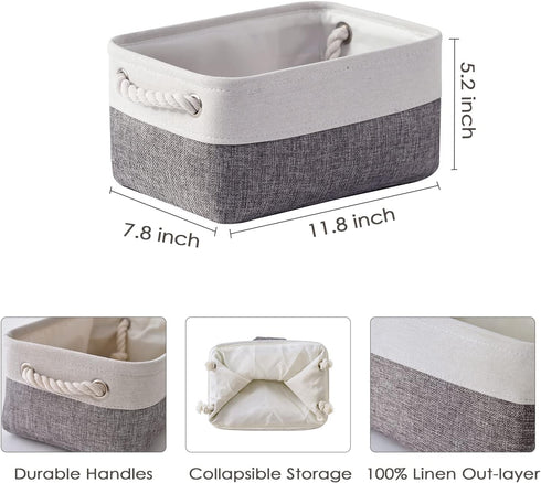 TheWarmHome Fabric Storage Basket for Shelves - 12x8x5.2 inch, 1 Pack Collapsible Storage Cubes for Closet Organizer
