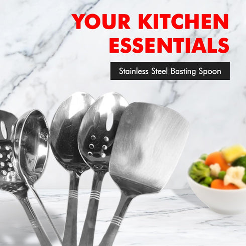 Chef Craft 10230 1-Piece Stainless Steel Solid Spoon, 13-Inch